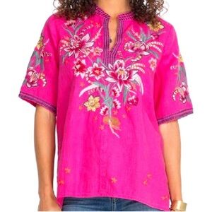 Johnny Was Jessica Easy V-Neck Top, ORCHID -‎ J12921-4